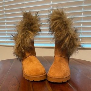 Bamboo Tan faux fur winter boots